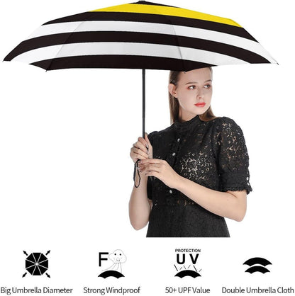 Thin Yellow Gold Line U.S.A Flag Compact Umbrella 3 Folding Windproof Automatic Umbrellas Portable Travel Accessories