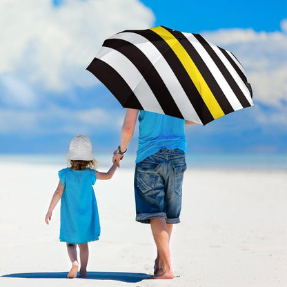 Thin Yellow Gold Line U.S.A Flag Compact Umbrella 3 Folding Windproof Automatic Umbrellas Portable Travel Accessories