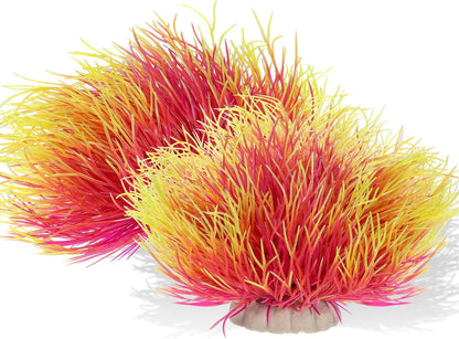 2PCS Fish Tank Plants Aquarium Plants Decorations Artificial Plastic Fish Tank Accessories Silk Green Natural Style Aquarium Plant (Pale Yellow)