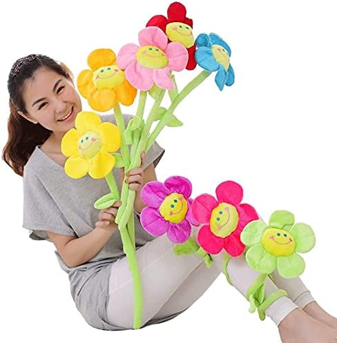 Stuffed Artifical Flower,Plush Sunflower Bouquet with Bendable Stems, Stuffed Flower Home Decoration for Wedding Party Birthday Christmas (26 Inch, Yellow)