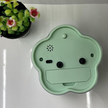 Cute Alarm Clock Flower Minimalist Design Modeling Digital Pointer Low Noise Small Alarm Clock for Living Room Bedroom Bedside Desktop Yellow