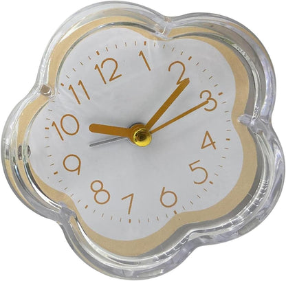 Cute Alarm Clock Flower Minimalist Design Modeling Digital Pointer Low Noise Small Alarm Clock for Living Room Bedroom Bedside Desktop Yellow