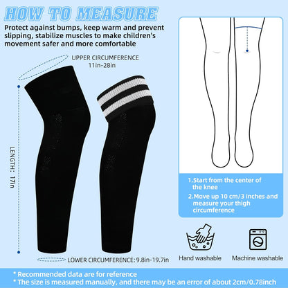Heavyweight Big Kids Soccer Leg Sleeves 16.53inch Mesh Youth Knee Guards Elastic Leg Gaiter for Boys Girls