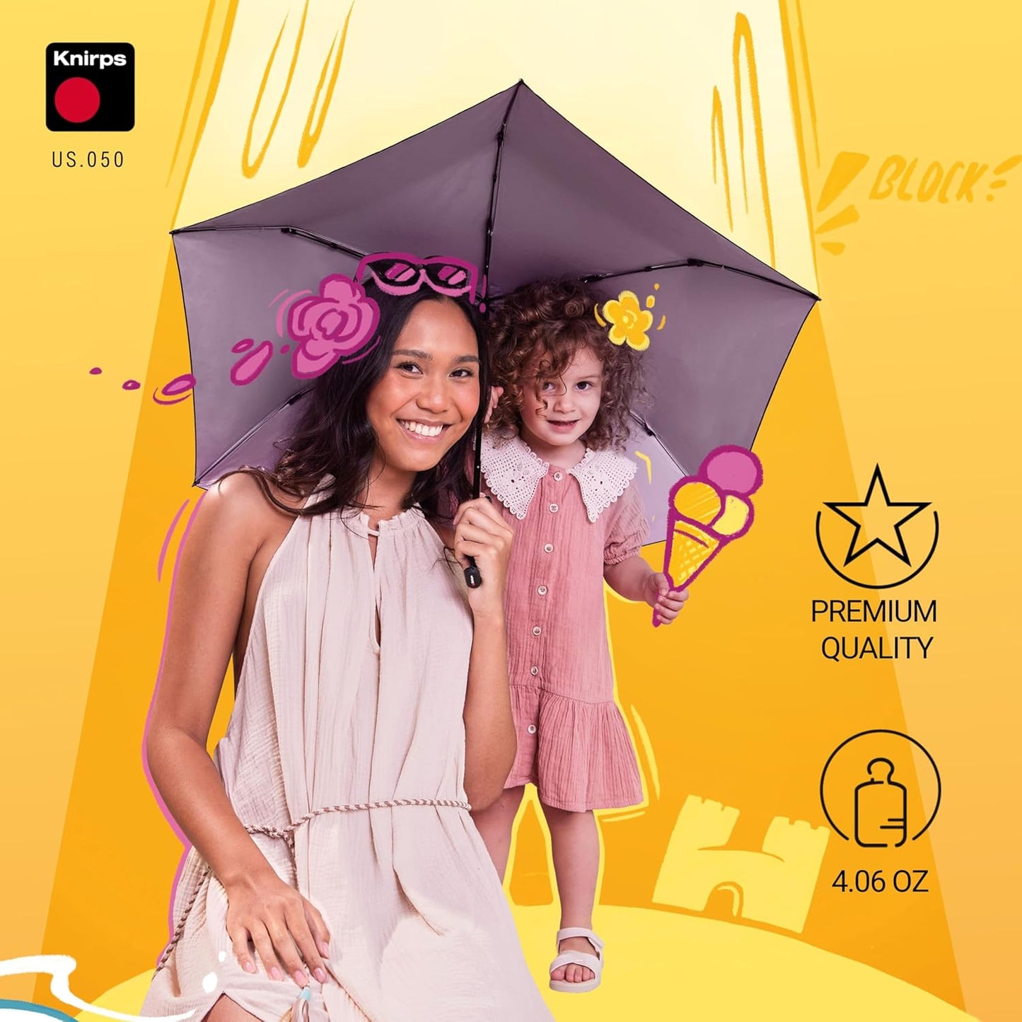 US.050 Ultra Light Pocket Size Manual Rain Umbrella with Carrying Case