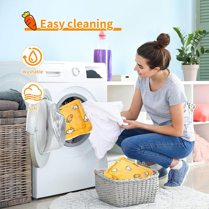 Bunny Bed for Rabbits Indoor - Soft Washable Guinea Pig Bed with Cashmere Pellets Multi-Size Small Animal Bed (S/M/L) for Ferret Chinchilla Hamster Cozy Comfort Pet House (Yellow, Small)