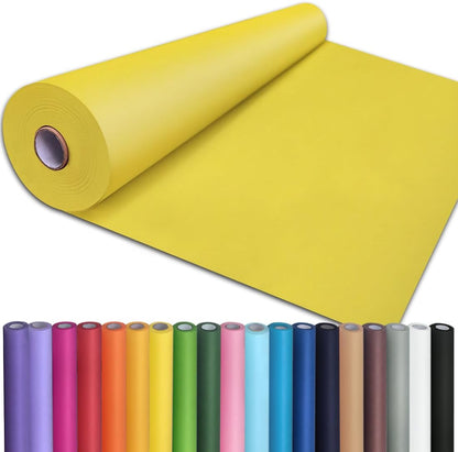 24" x 2,400" (200') Lemon Yellow Kraft Paper Roll for Craft Bulletin Board Paper Art Table Covering Crafting Gift Wrapping Bouquet Packing Parcel 80GSM 55LB (Lemon Yellow, 24" x 200')