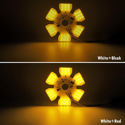 2Pcs Ultra-Thin Hex Style Dual Function Interior 54 diode LED Air Breather Light 4.8" Decorative Air Cleaner Lamp for Peterbilt Kenworth Freightliner Trucks, Trailers, RVs IP67 12-30V (Yellow)