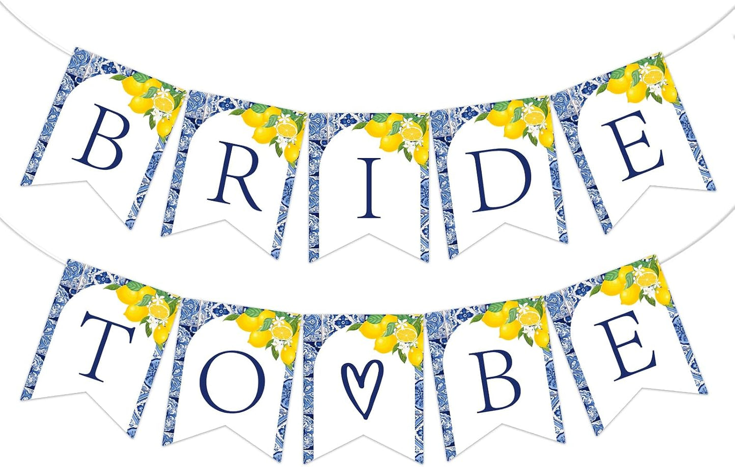 Blue Tiles Lemon Bridal Shower Decorations Lemon Bride to Be Banner She Found Her Main Squeeze Banner for Main Squeeze Bridal Shower Bachelorette Decors Party Supplies
