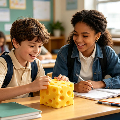 Yellow Cube Cheese Squishy Fidget Toy, Rising Cheese Block Squeeze Toy, Sensory Stress Relief Squishies Toy for Kids Adults, Autism Anxiety Relief Desk Novelty Gift(3 inch)