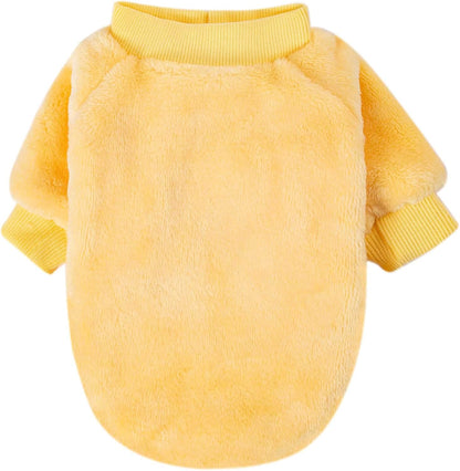 Small Dog Sweaters, 3-Pack Dog & Cat Clothes, Ultra Soft and Warm Pet Jackets for Small Dogs Boy & Girl, Winter Pet Apparel Costumes, Puppy Outfits (Beige,Light Green,Yellow, Large)