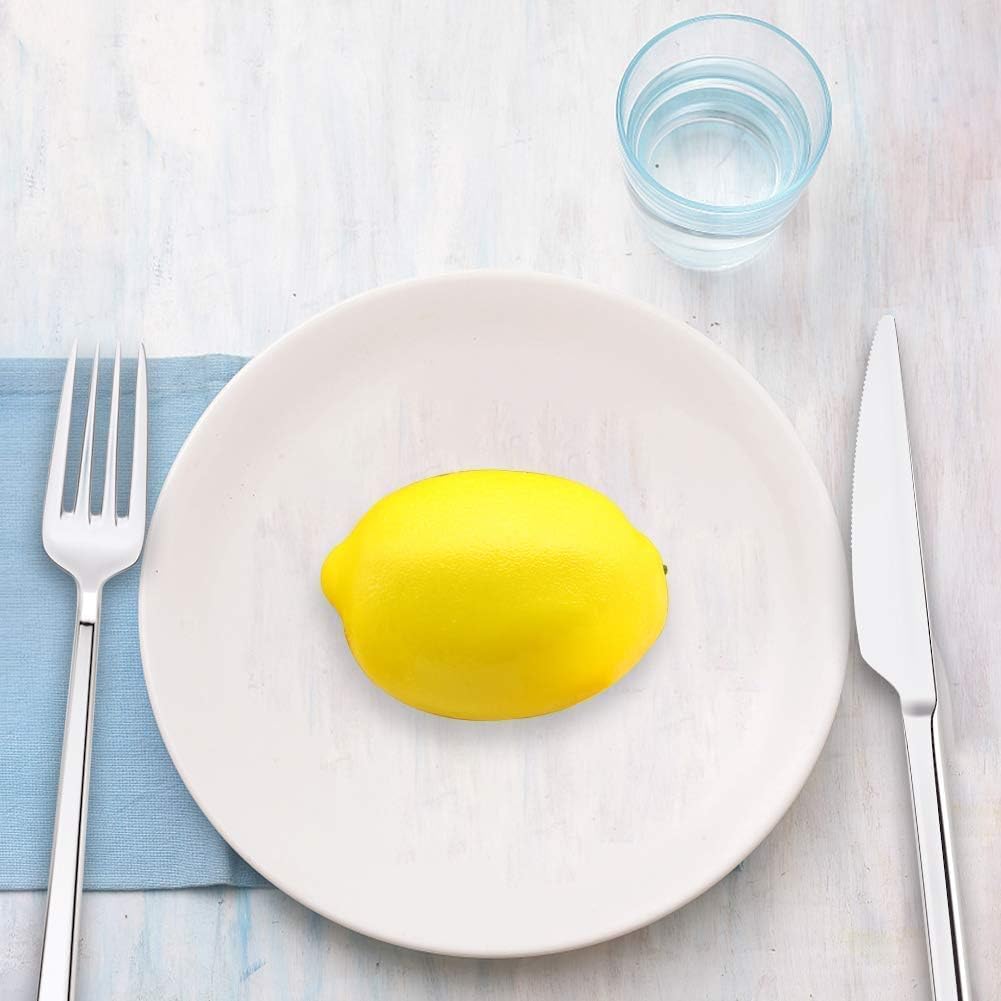 12PCS Large Artificial Lemons, 3.7″ X 2.5″ Vivid Faux Lemons | Fruit Bowls, Home Kitchen Decor, Party Photography Props, Lifelike Yellow Lemons, Table Centerpiece Display