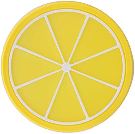 Cute Fruit Shape Coaster, Silicone Cup Mat with Anti Slip & Heat Insulation, Cup Holder Drink Mat for Kitchen Accessory (Lemon)