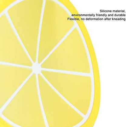 Cute Fruit Shape Coaster, Silicone Cup Mat with Anti Slip & Heat Insulation, Cup Holder Drink Mat for Kitchen Accessory (Lemon)