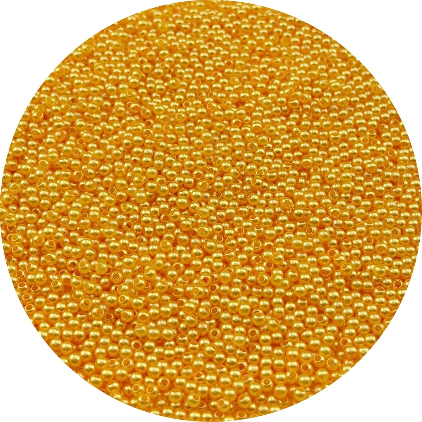 4000pcs Pearl Beads for Crafts 3mm Resin Pearl for Jewelry Making Round Bulk Pearls Beads with Hole for Sewing Crafts Decoration Necklaces Bracelets Earrings Making(Gold Yellow)