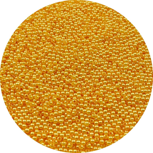 4000pcs Pearl Beads for Crafts 3mm Resin Pearl for Jewelry Making Round Bulk Pearls Beads with Hole for Sewing Crafts Decoration Necklaces Bracelets Earrings Making(Gold Yellow)