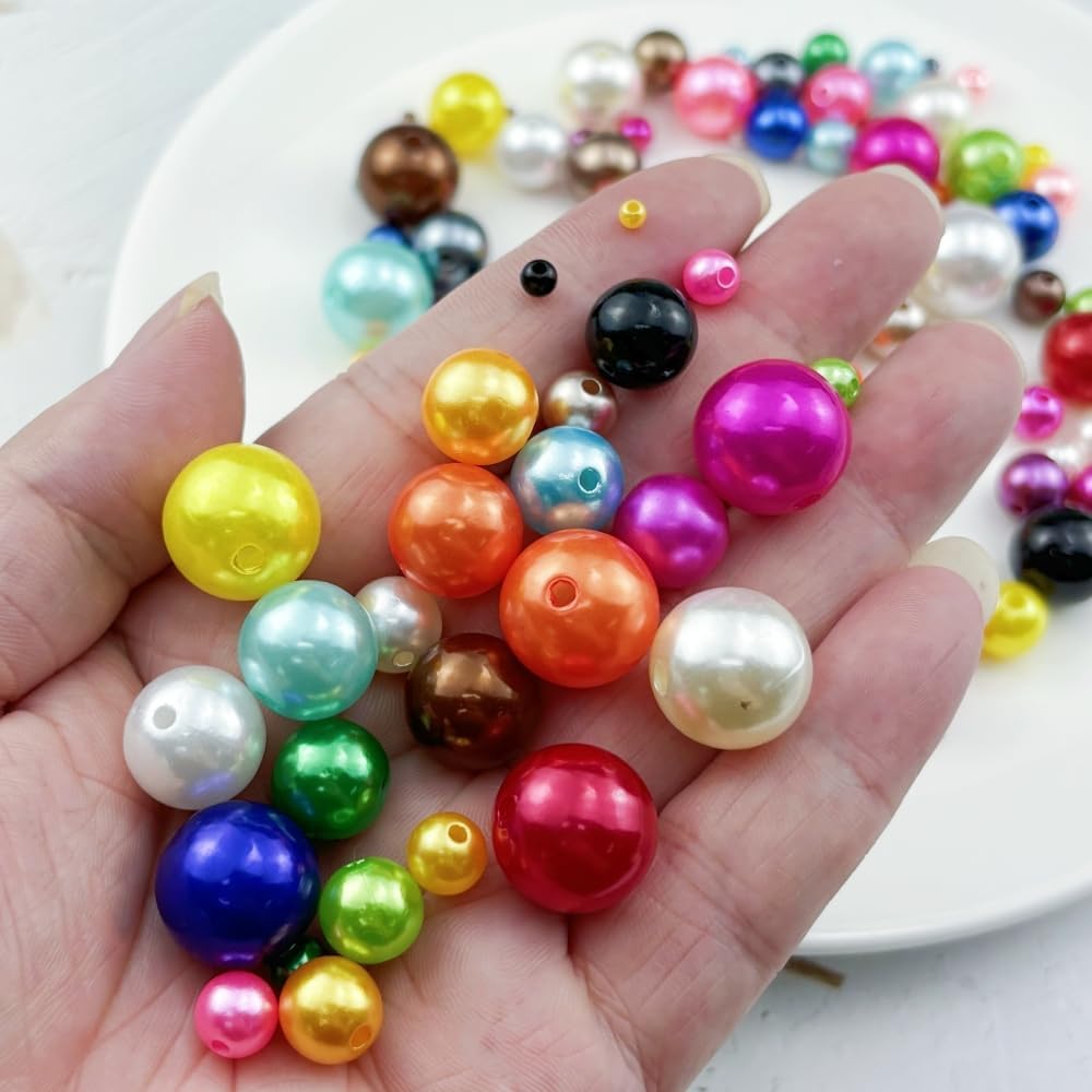4000pcs Pearl Beads for Crafts 3mm Resin Pearl for Jewelry Making Round Bulk Pearls Beads with Hole for Sewing Crafts Decoration Necklaces Bracelets Earrings Making(Gold Yellow)