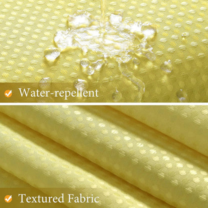 Lemon Yellow Textured Fabric Bath Shower Curtain, Polyester Ombre Curtains for Bathroom, Water Repellent Shower Curtain Liner with 12 Hooks,Machine Washable,72 x 72 inch