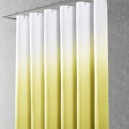Lemon Yellow Textured Fabric Bath Shower Curtain, Polyester Ombre Curtains for Bathroom, Water Repellent Shower Curtain Liner with 12 Hooks,Machine Washable,72 x 72 inch