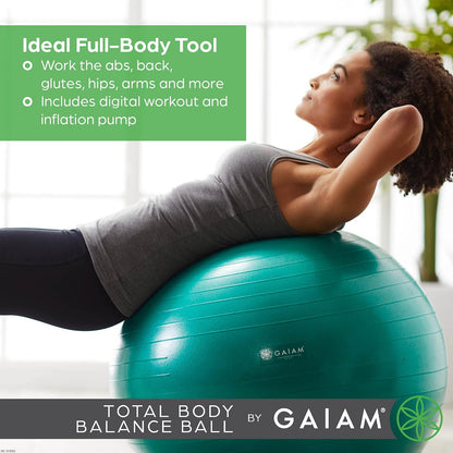 Balance Ball Kit, Anti-Burst Stability Ball with Pump | 55cm Anti-Burst Ball | Textured Grip Surface | Air Pump Included | Core & Stability Training | Home Use