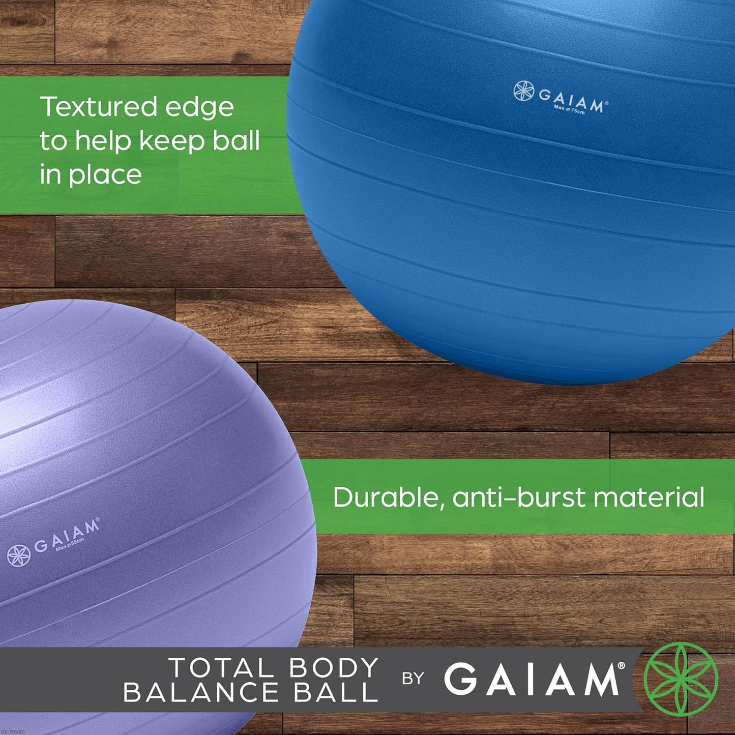 Balance Ball Kit, Anti-Burst Stability Ball with Pump | 55cm Anti-Burst Ball | Textured Grip Surface | Air Pump Included | Core & Stability Training | Home Use