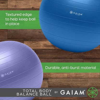 Balance Ball Kit, Anti-Burst Stability Ball with Pump | 55cm Anti-Burst Ball | Textured Grip Surface | Air Pump Included | Core & Stability Training | Home Use