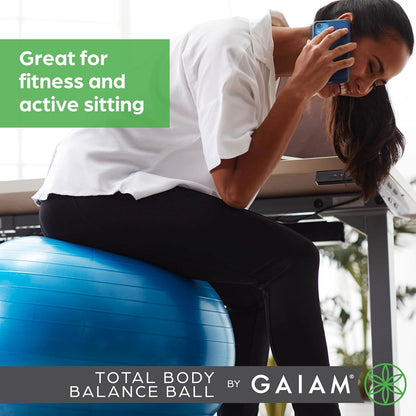 Balance Ball Kit, Anti-Burst Stability Ball with Pump | 55cm Anti-Burst Ball | Textured Grip Surface | Air Pump Included | Core & Stability Training | Home Use