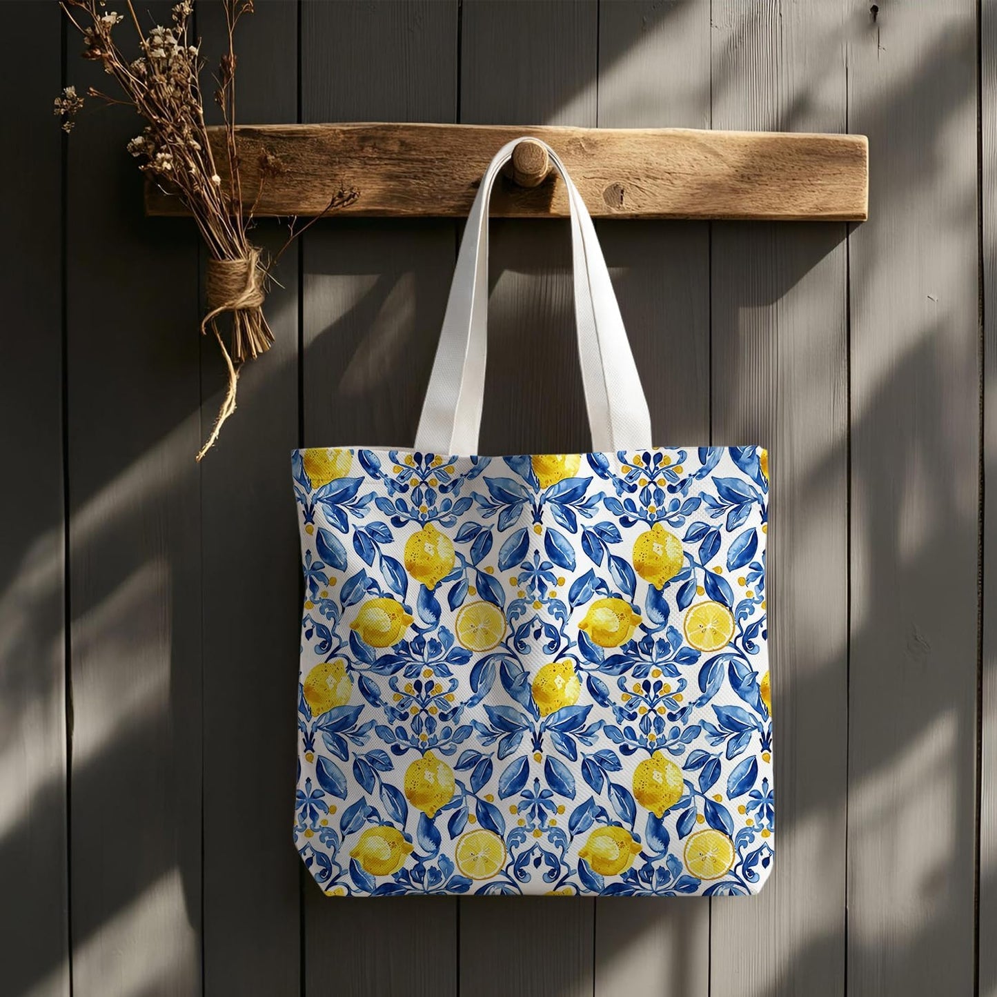 Lemons Fruits Food Tote Bag Gifts for Women, Canvas Aesthetic Reusable Grocery Bags Shopping Bags