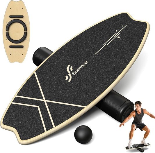 Balance Board - 7 Mode Wobble Board with Roller & Ball | 7 Modes Balance Trainer, Adjustable Stoppers for Balance Training, Core Workouts, Stability, Surf Training & Physical Therapy