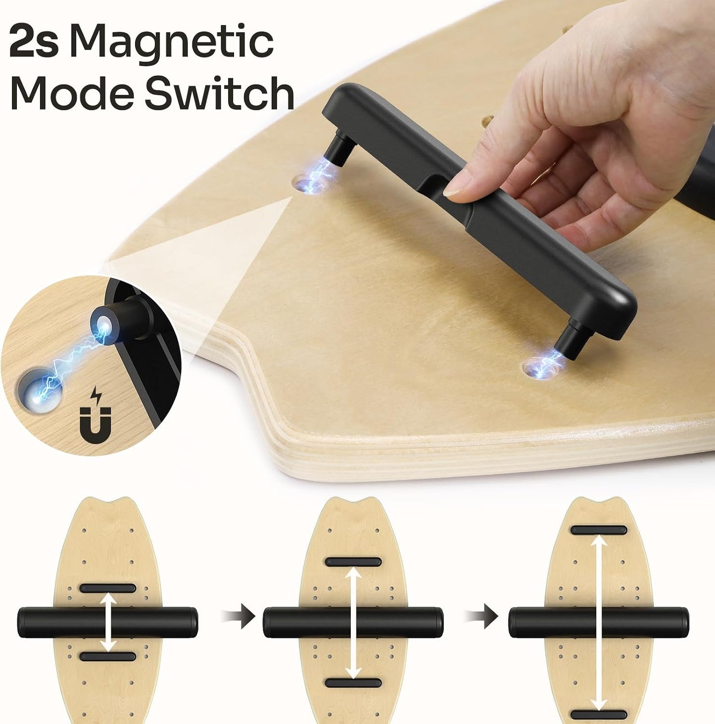 Balance Board - 7 Mode Wobble Board with Roller & Ball | 7 Modes Balance Trainer, Adjustable Stoppers for Balance Training, Core Workouts, Stability, Surf Training & Physical Therapy