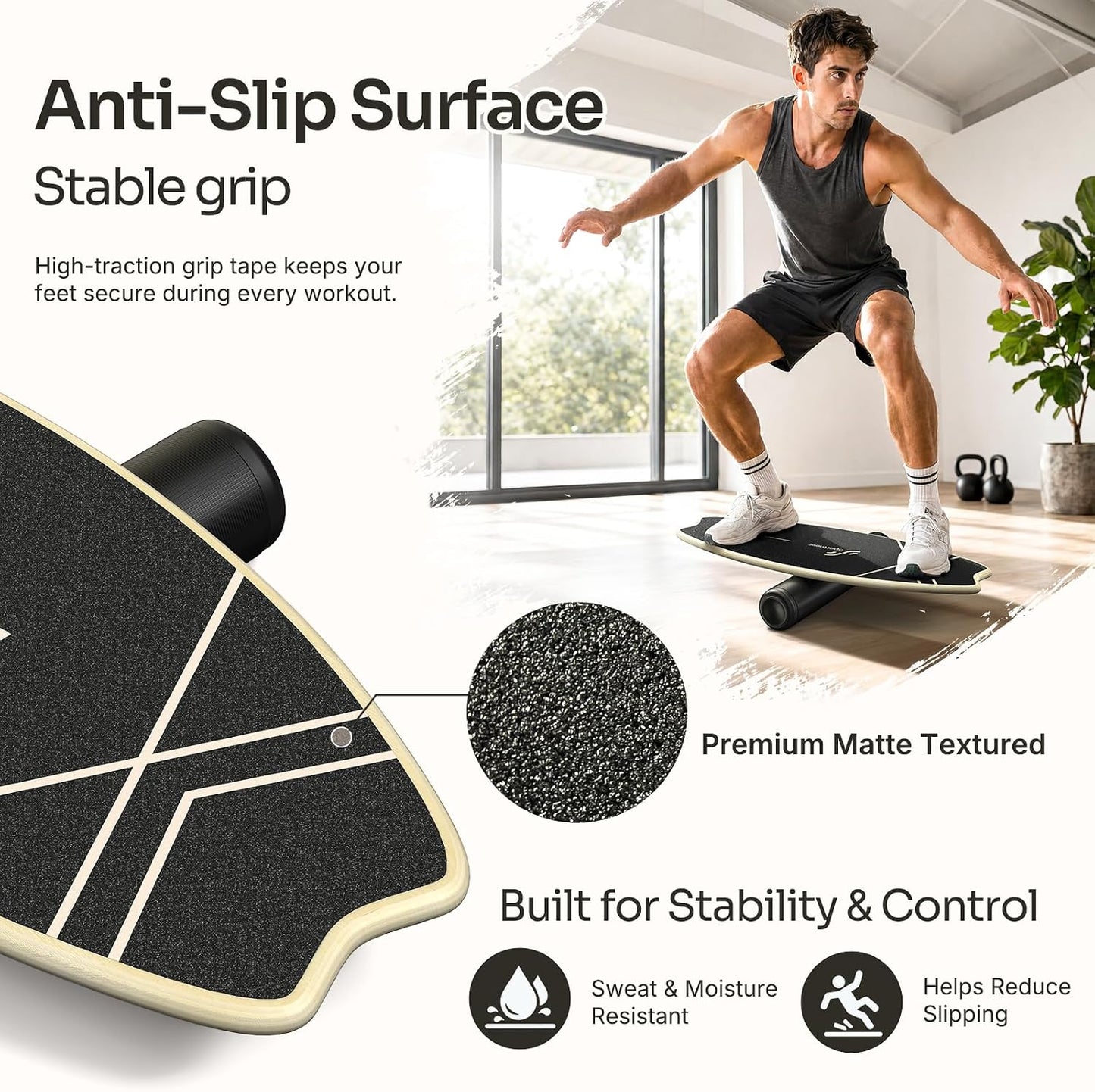 Balance Board - 7 Mode Wobble Board with Roller & Ball | 7 Modes Balance Trainer, Adjustable Stoppers for Balance Training, Core Workouts, Stability, Surf Training & Physical Therapy