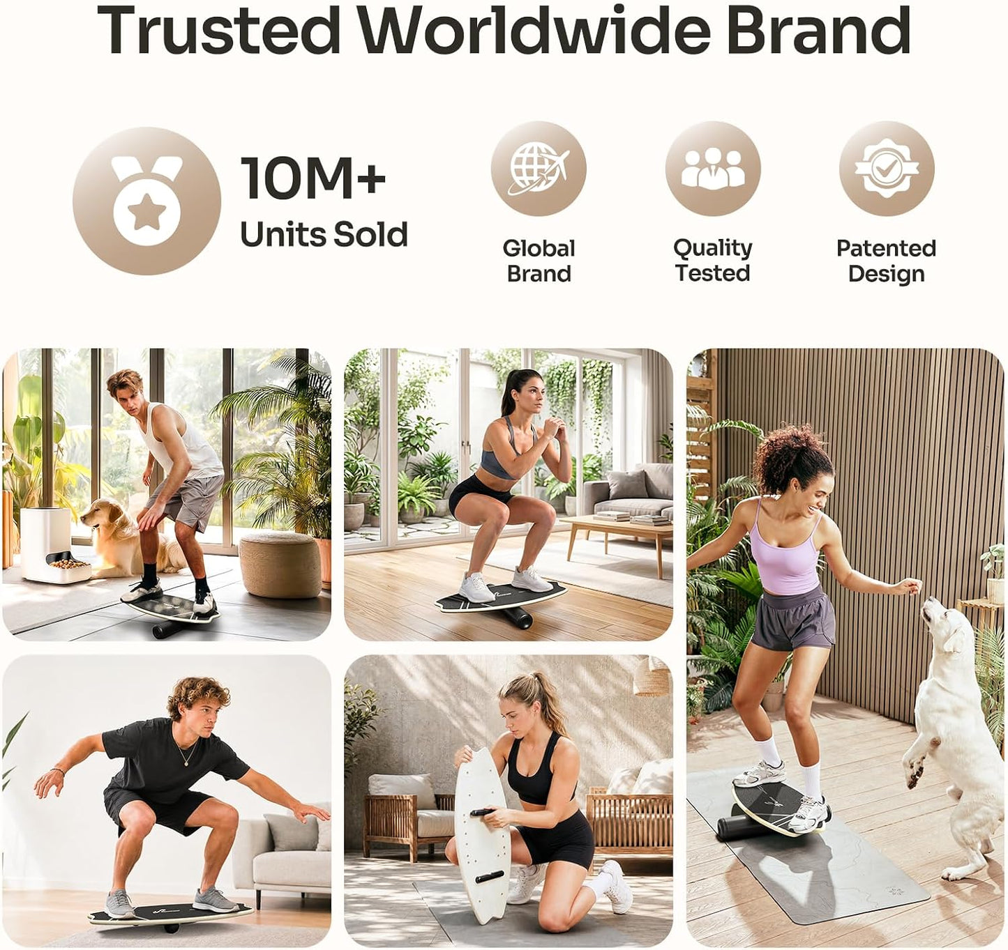 Balance Board - 7 Mode Wobble Board with Roller & Ball | 7 Modes Balance Trainer, Adjustable Stoppers for Balance Training, Core Workouts, Stability, Surf Training & Physical Therapy