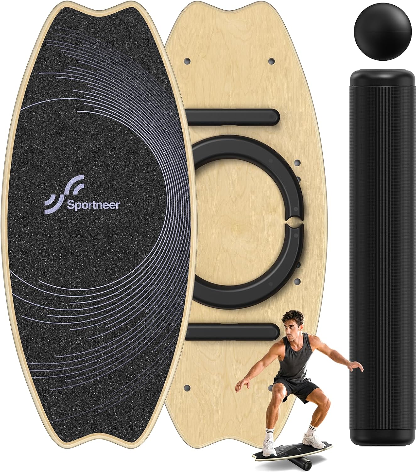 Balance Board - 7 Mode Wobble Board with Roller & Ball | 7 Modes Balance Trainer, Adjustable Stoppers for Balance Training, Core Workouts, Stability, Surf Training & Physical Therapy