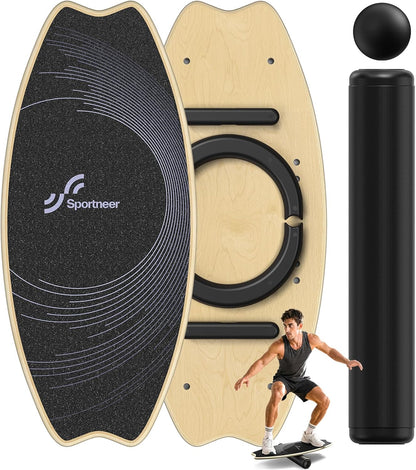 Balance Board - 7 Mode Wobble Board with Roller & Ball | 7 Modes Balance Trainer, Adjustable Stoppers for Balance Training, Core Workouts, Stability, Surf Training & Physical Therapy