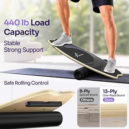Balance Board - 7 Mode Wobble Board with Roller & Ball | 7 Modes Balance Trainer, Adjustable Stoppers for Balance Training, Core Workouts, Stability, Surf Training & Physical Therapy