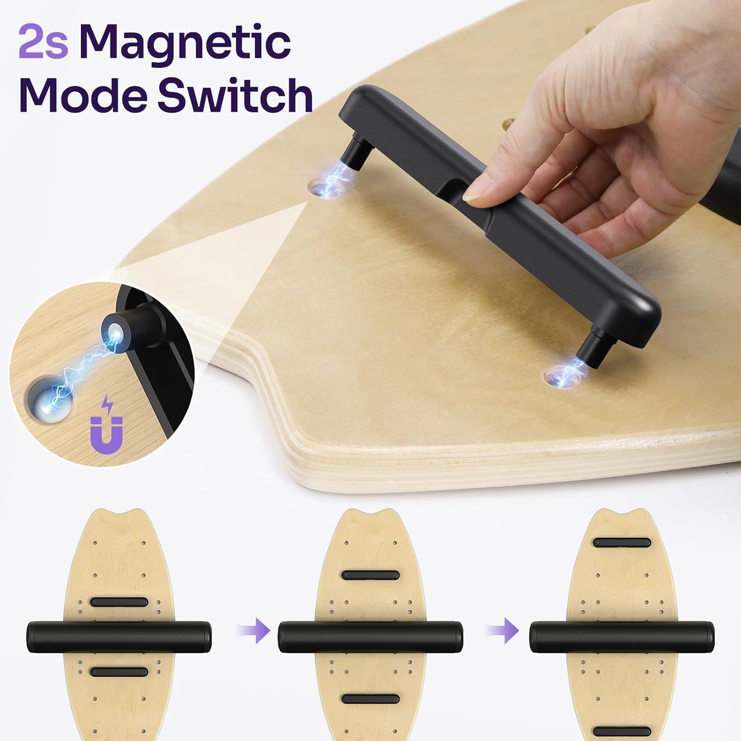 Balance Board - 7 Mode Wobble Board with Roller & Ball | 7 Modes Balance Trainer, Adjustable Stoppers for Balance Training, Core Workouts, Stability, Surf Training & Physical Therapy