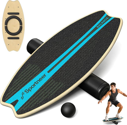 Balance Board - 7 Mode Wobble Board with Roller & Ball | 7 Modes Balance Trainer, Adjustable Stoppers for Balance Training, Core Workouts, Stability, Surf Training & Physical Therapy