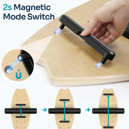 Balance Board - 7 Mode Wobble Board with Roller & Ball | 7 Modes Balance Trainer, Adjustable Stoppers for Balance Training, Core Workouts, Stability, Surf Training & Physical Therapy