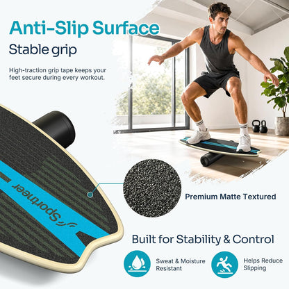 Balance Board - 7 Mode Wobble Board with Roller & Ball | 7 Modes Balance Trainer, Adjustable Stoppers for Balance Training, Core Workouts, Stability, Surf Training & Physical Therapy
