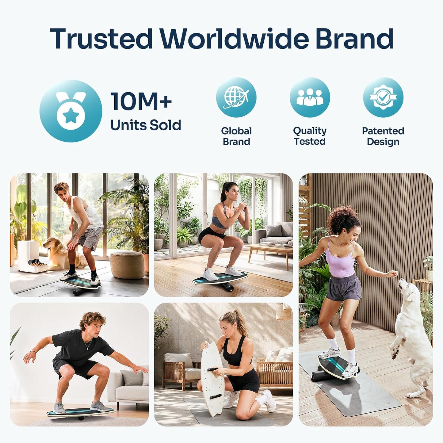 Balance Board - 7 Mode Wobble Board with Roller & Ball | 7 Modes Balance Trainer, Adjustable Stoppers for Balance Training, Core Workouts, Stability, Surf Training & Physical Therapy