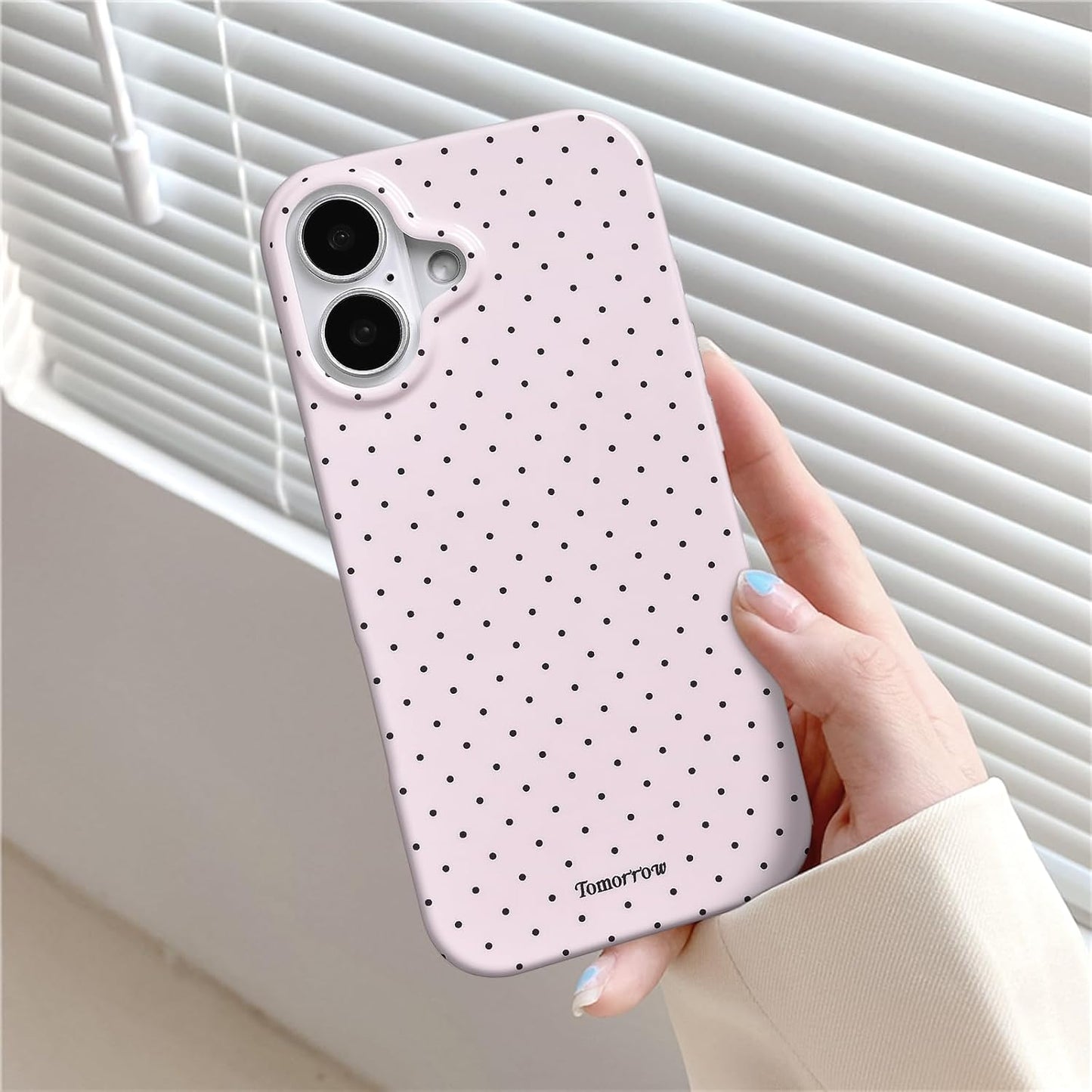 Compatible with iPhone 13/iPhone 14 Case with Cute Fashion Polka Dot Aesthetics Design Simple Cases for Soft TPU Slim Protection Cover-Lemon-Yellow - Colors B