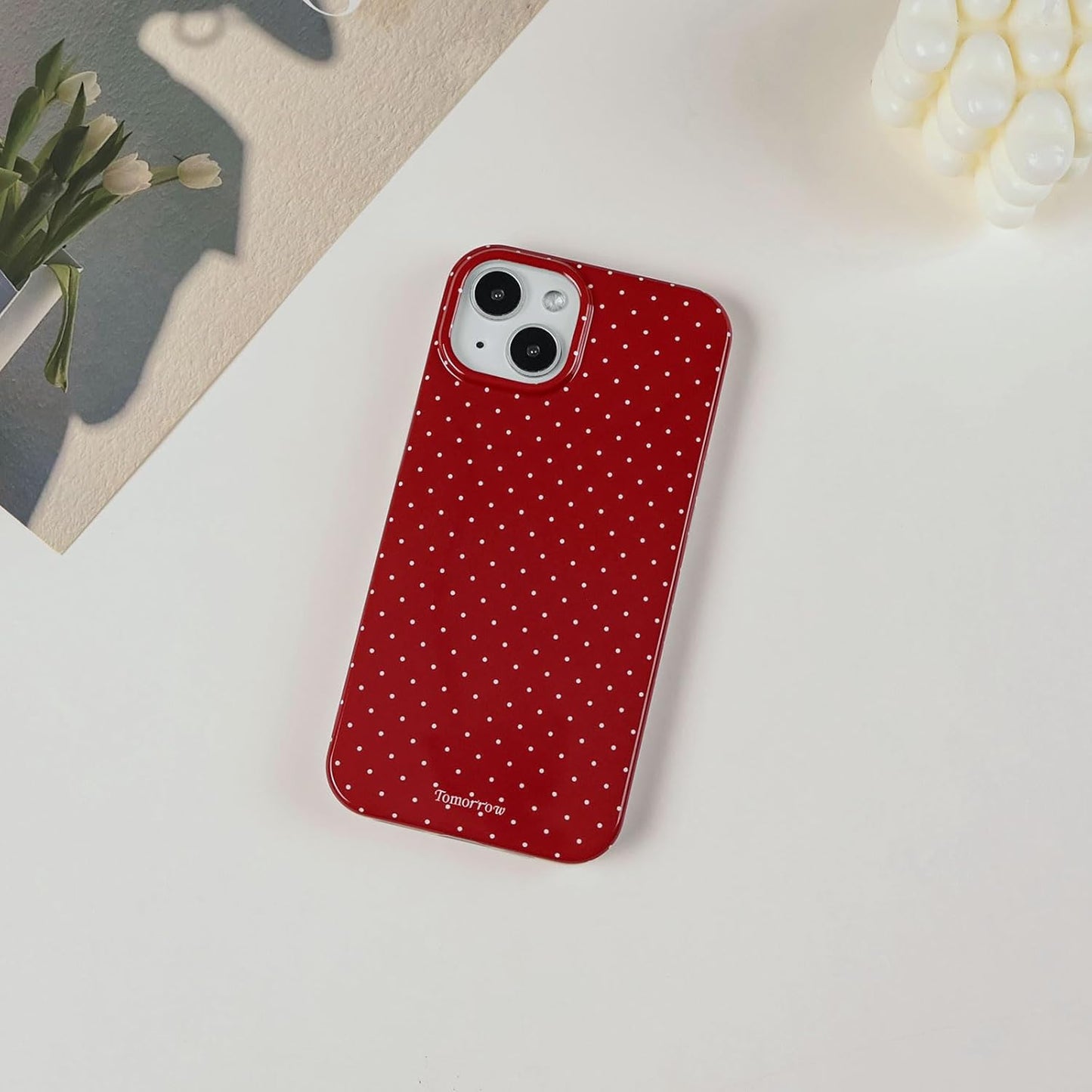 Compatible with iPhone 13/iPhone 14 Case with Cute Fashion Polka Dot Aesthetics Design Simple Cases for Soft TPU Slim Protection Cover-Lemon-Yellow - Colors B