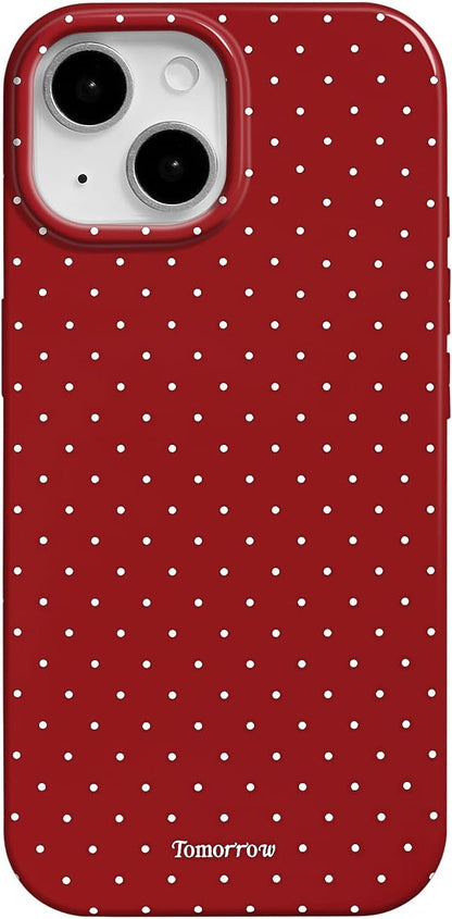 Compatible with iPhone 13/iPhone 14 Case with Cute Fashion Polka Dot Aesthetics Design Simple Cases for Soft TPU Slim Protection Cover-Lemon-Yellow - Colors B