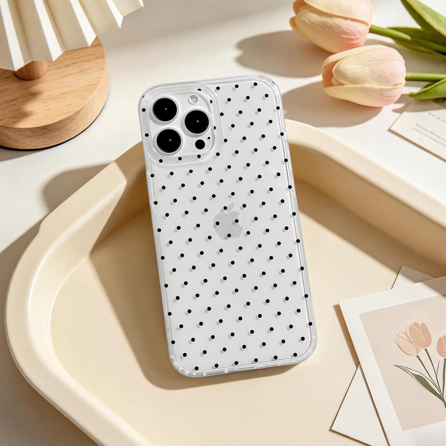 Compatible with iPhone 13/iPhone 14 Case with Cute Fashion Polka Dot Aesthetics Design Simple Cases for Soft TPU Slim Protection Cover-Lemon-Yellow - Colors B