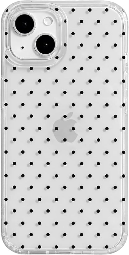 Compatible with iPhone 13/iPhone 14 Case with Cute Fashion Polka Dot Aesthetics Design Simple Cases for Soft TPU Slim Protection Cover-Lemon-Yellow - Colors B