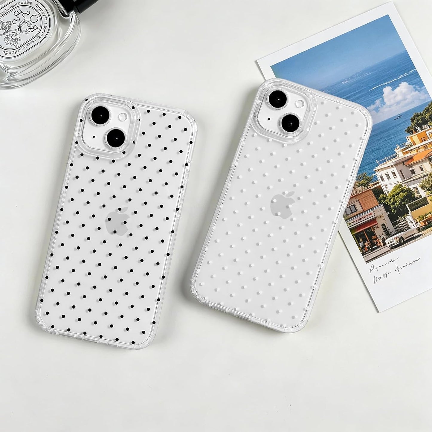Compatible with iPhone 13/iPhone 14 Case with Cute Fashion Polka Dot Aesthetics Design Simple Cases for Soft TPU Slim Protection Cover-Lemon-Yellow - Colors B