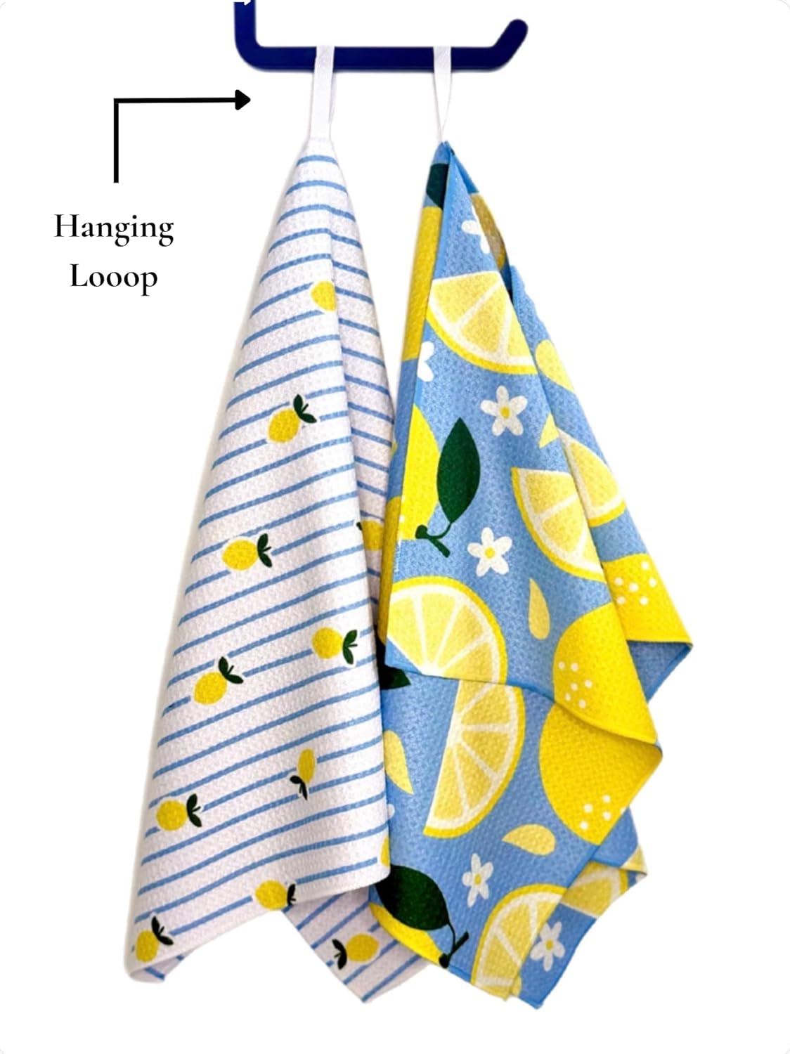 Kitchen Towel, Lemon Fresh | Tea Towel, Double Sided Design, Quick Dry Waffle Weave Microfiber, Highly Absorbent