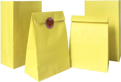 Medium Party Favor Paper Bags for Party Celebration Treated Paper Bags 5.10X3.10X9.4 inches(24 CT)… (Yellow)