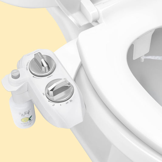 Whift 120 Bidet With Built-In Deodorizing Spray, Non-Electric Cold Water Bidet Attachment For Toilet Seat, Lemon Spray Included, Easy Slide-In Install, Rear Wash (Chrome)