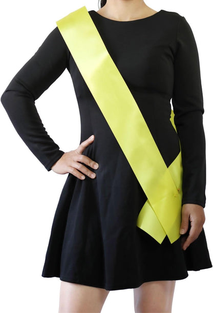 6 Pack Yellow Blank Sash,Plain Satin Sash,Sashes for Pageants,DIY for Party Decorations,blank sashes for pageants