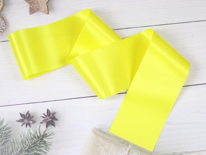 6 Pack Yellow Blank Sash,Plain Satin Sash,Sashes for Pageants,DIY for Party Decorations,blank sashes for pageants